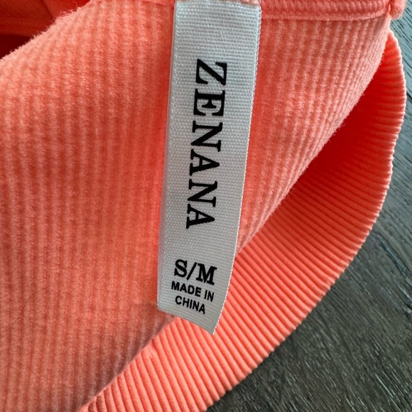 Zenana bras/camisoles.  Both women’s size S/M.  Bright neon orange and grey. - Picture 4 of 7